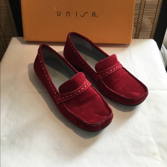 Unisa Shoes - Unisa Red Suede Loafers